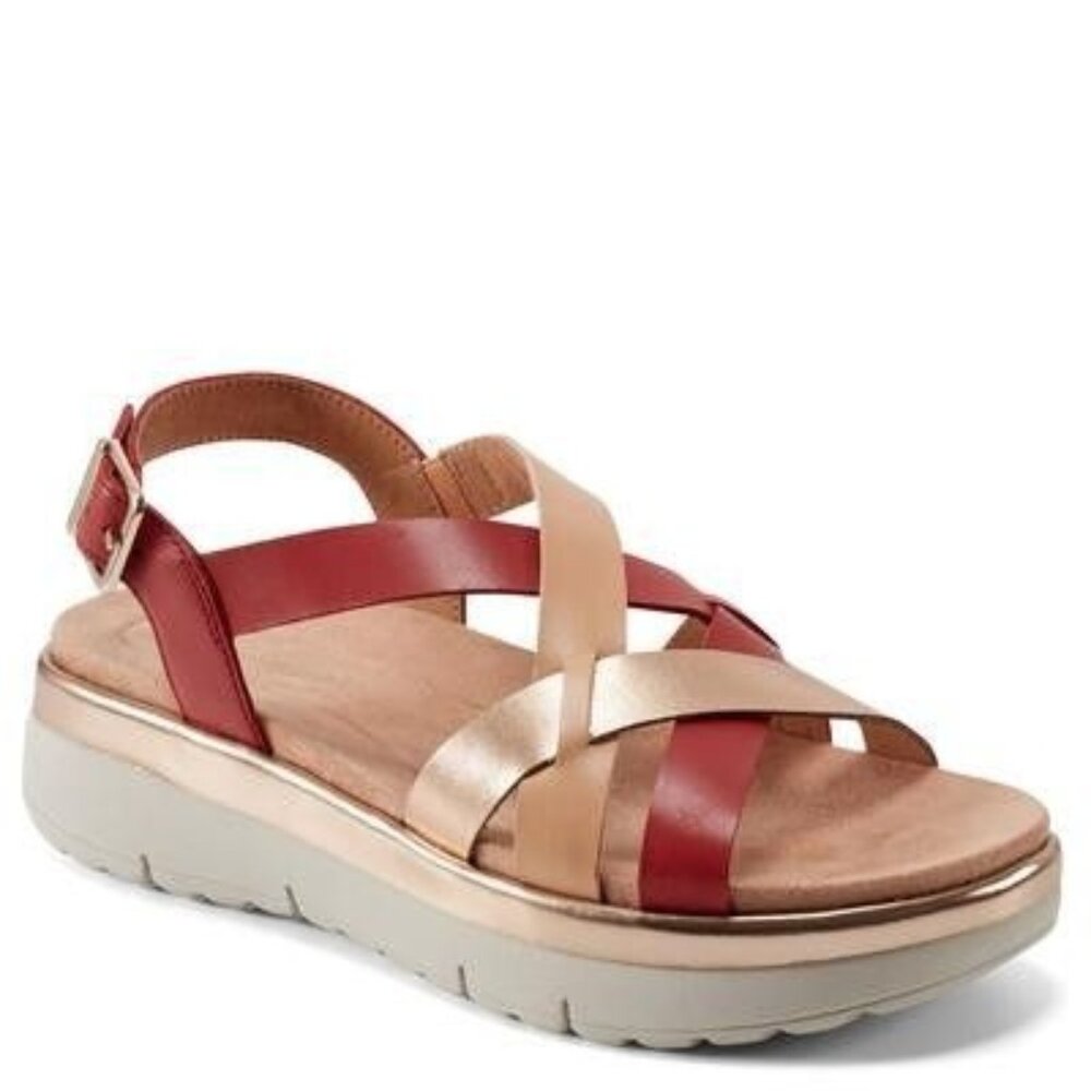 Easy Spirit Indie Women's Metallic Red Sandal 9.5 M